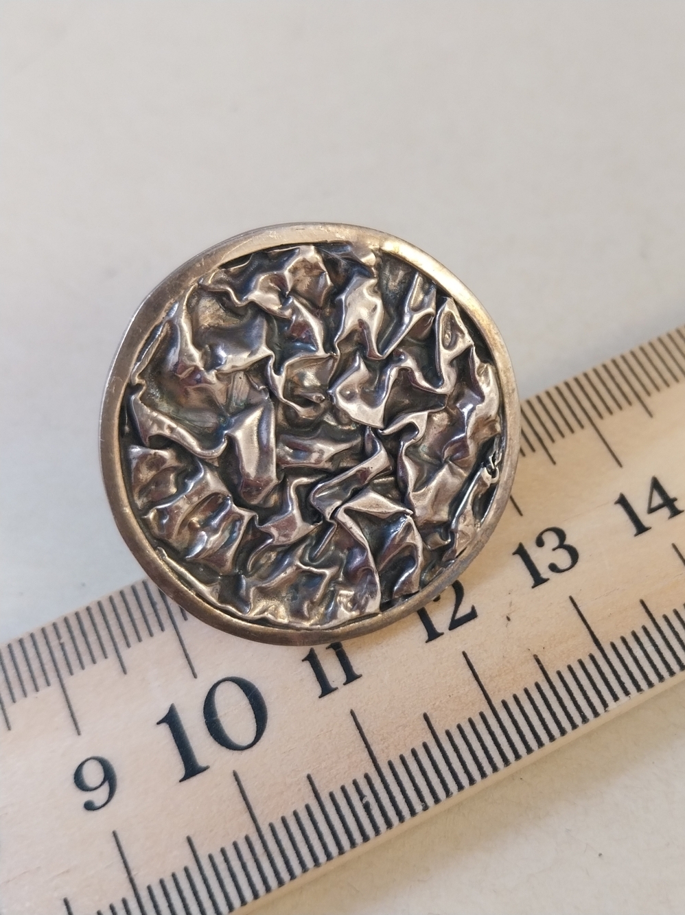 Sterling Silver Ring - Textured Round Design - Picture 8 of 12